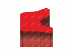 Уплотнение поршня 60x48x14/L=15, профиль DK-101, K-23, K-01-P / PS-01, D-2, Product Code 70-08-261020, Polyurethane, PU54/M92/красный, Image №1