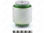 Trailing arm silent block, rear suspension, body, pressed-in, Product Code 1-06-15371, Polyurethane, PU54/M80/green, Image №1