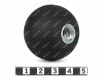 Ball handle with M6 threaded hole, D = 35, Product Code 62-06-035-01, Polyurethane, PU54/M72/черный, Image №1