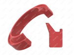 Грязесъемник 61х67,2х63х3,5 аналог GHH 510 GUARNITEC, Product Code 70-02-001305, Polyurethane, PU54/M92/красный, Image №1