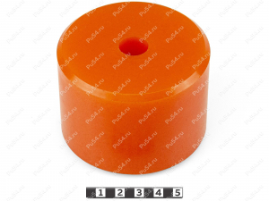 Виброопора D 81 x d 16 x H 59 мм, Product Code 33-01-1304, Polyurethane, PU54/M72/оранжевый, Image №1