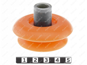 Shock absorber bushing, rear suspension (top mounting, low), Product Code 1-03-233, Polyurethane, PU54/M72/оранжевый, Image №1
