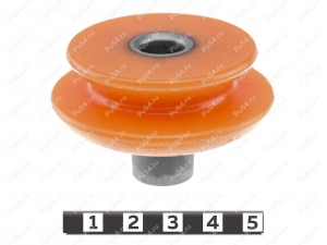 Shock absorber bushing, rear suspension (top mounting, low), Product Code 1-03-233, Polyurethane, PU54/M72/оранжевый, Image №2