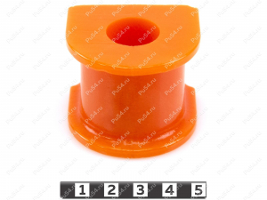 Stabilizer bushing, rear suspension, ID=19.7 mm, Product Code 1-01-921, Polyurethane, PU54/M71/orange, Image №2