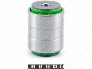 Lower control arm rear silent block, rear suspension, pressed-in, Product Code 10-06-1911, Polyurethane, PU54/M80/green, Image №1