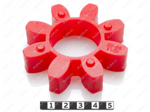 Elastic coupling sprocket 80 * 38 * 18 (8 beams) polyurethane, Product Code 33-01-1149, Polyurethane, PU54/M92/red, Image №1