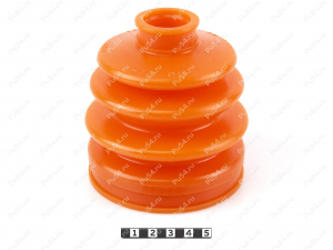 CV-joint dust boot, Product Code 1-05-034, Polyurethane, PU54/E72/red, Image №1