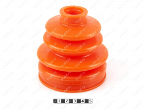 CV-joint dust boot, Product Code 1-05-036, Polyurethane, PU54/E72/red, Image №1