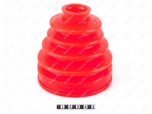 CV-joint dust boot (inner), front suspension, Product Code 1-05-037, Polyurethane, PU54/E72/red, Image №2