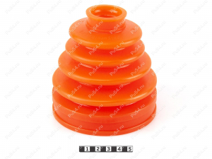 CV-joint dust boot (inner), front suspension, Product Code 1-05-037, Polyurethane, PU54/E72/red, Image №1