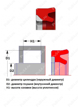Уплотнение штока 13x21x5.8/L=6.3 DS-102, S02-PD, QR02-PD, Product Code 70-08-972009, Polyurethane, PA+PU95*M, Image №1