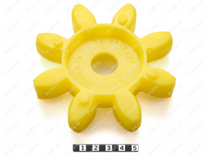 Эластичный элемент муфты ROTEX GS, аналог ROTEX GS 55, Product Code 33-99-9237, Polyurethane, PU54/M95/желтый, Image №1