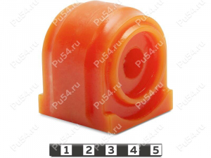 Stabilizer bushing, rear suspension.  ID =15 mm, Product Code 15-01-415, Polyurethane, PU54/M71/orange, Image №1