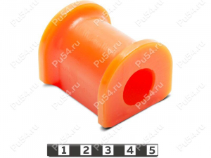 Stabilizer bushing, rear suspension, ID=20.5 mm, Product Code 15-01-416, Polyurethane, PU54/M71/orange, Image №1