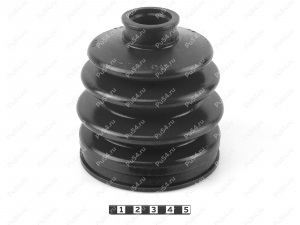 CV-joint dust boot, Product Code 1-05-034, Polyurethane, PU54/E72/red, Image №3