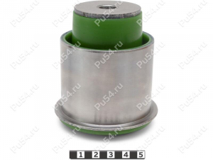 Beam silent block, rear suspension, pressed-in, Product Code 22-06-33751, Polyurethane, PU54/M80/green, Image №1
