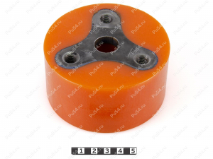 Elastic coupling D 100 x d 19 x H 50 mm (restoration), Product Code 333-01-949, Polyurethane, PU54/M72/оранжевый, Image №1