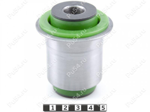 Lower control arm front silent block, front suspension, pressed-in, Product Code 1-06-0701, Polyurethane, PU54/M80/green, Image №1