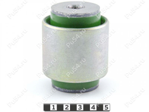 Trailing arm silent block, rear suspension, body, pressed-in, Product Code 1-06-15371, Polyurethane, PU54/M80/green, Image №1