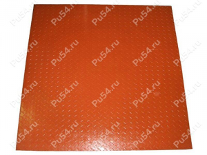 Ribbed polyurethane sheet, Product Code 60-00-10005, Polyurethane, PU54/M71/orange, Image №1