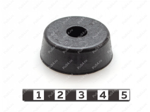 Ножка приборная D 37 x  d 5,5 x H 13,5, Product Code 33-01-1350, Polyurethane, PU54/M80/черный, Image №1