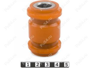 Lateral control arm silent block, rear suspension, Product Code 24-06-344, Polyurethane, PU54/M71/orange, Image №1