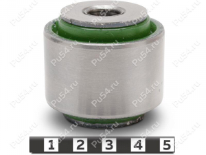 Hub silent block, rear suspension, pressed-in, Product Code 1-06-20961, Polyurethane, PU54/M80/green, Image №1