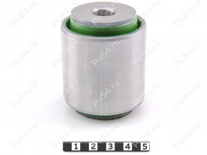 High trailing arm silent block, rear suspension, pressed-in, Product Code 1-06-2661, Polyurethane, PU54/M80/green, Image №1