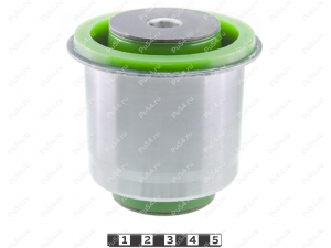 Beam silent block, rear suspension, press-fitted, Product Code 12-06-1611, Polyurethane, PU54/M80/green, Image №2