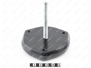 Clamping Triangular Handle (3-lobed, M8 screw), Product Code 36-00-009, Polyurethane, PU54/M80/black, Image №3