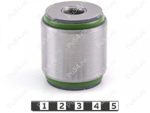 Central lateral arm silent block, rear suspension, hub, pressed-in, Product Code 7-06-1581, Polyurethane, PU54/M80/green, Image №1