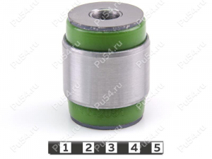 Lower lateral control arm hub silent block, rear suspension., Product Code 7-06-2051, Polyurethane, PU54/M80/green, Image №1