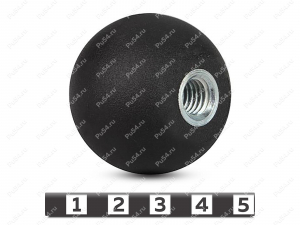 Ball handle with M6 threaded hole, D = 35, Product Code 62-06-035-01, Polyurethane, PU54/M72/черный, Image №1