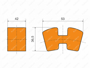 Elastic element 53x42x36, Product Code 33-01-705, Polyurethane, PU54/K87/purple, Image №2