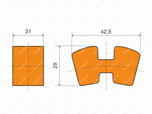 Coupling elastic element N-UPEX, N-FLEX size 225, Product Code 33-99-9011, Polyurethane, PU54/M87/blue, Image №2