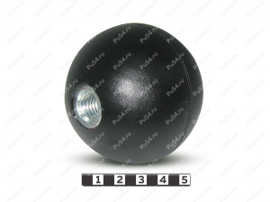 Polyurethane vented ball (M12), type 1 (black), Product Code 62-12-065-01, Polyurethane, PU54/K72/черный, Image №1