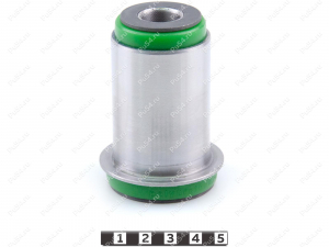 Low control arm silent block, front suspension, pressed-in, Product Code 16-06-1371, Polyurethane, PU54/M80/green, Image №1