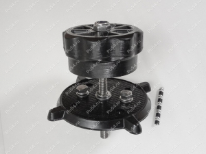 Clamping Star Knob (8-lobed, M10 nut, stainless steel), Product Code 36-00-0052, Polyurethane, PU54/M80/black, Image №2