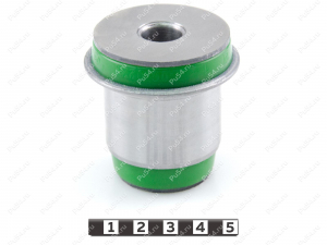 Lower control arm rear silent block, front suspension, pressed-in, Product Code 7-06-0221, Polyurethane, PU54/M80/green, Image №2