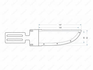 Polyurethane sheath for blade up to 120mm, Product Code 33-17-013, Polyurethane, PU54/M71/black, Image №4