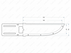 Polyurethane sheath for blade up to 160mm, Product Code 33-17-011, Polyurethane, PU54/M71/black, Image №6