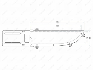 Polyurethane sheath for blade up to 160mm with mounting holes, Product Code 33-17-026, Polyurethane, PU54/M71/black, Image №7
