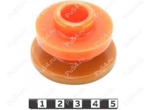 Body mount, 1 row, upper, Product Code 1-12-730, Polyurethane, PU54/M71/orange, Image №1
