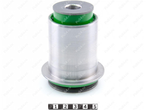 Lower control arm rear silent block, front suspension, pressed-in, Product Code 1-06-0711, Polyurethane, PU54/M80/green, Image №1