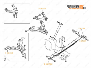 MITSUBISHI L200 2008- (KA#, KB#) suspension kit, Product Code 3-21-001, Polyurethane, Image №3