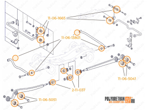 Mercedes G-class suspension kit, Product Code 11-21-001, Polyurethane, Image №3