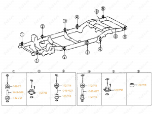 Body mounts full set, Toyota Land Cruiser Prado 95, 06.1999-09.2002, Product Code 1-21-700, Polyurethane, Image №3