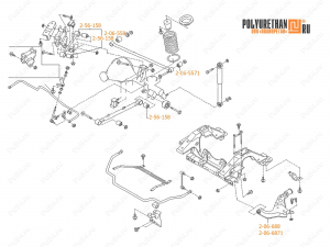 Nissan Terrano R50 suspension bushing kit, Product Code 2-21-001, Polyurethane, Image №2