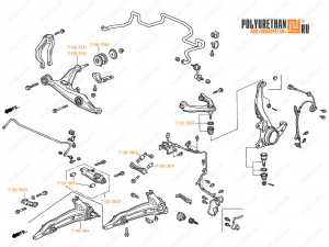 Honda CR-V RD1, RD2, ORTHIA suspension bushing kit, Product Code 7-21-001, Polyurethane, Image №3