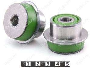 Front eye of the high control arm silent blocks (set, 2 pcs), rear suspension, Product Code 1-20-5801, Polyurethane, PU54/M80/green, Image №1